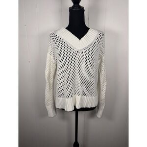 club monaco mesh boucle sweater ivory‎ small